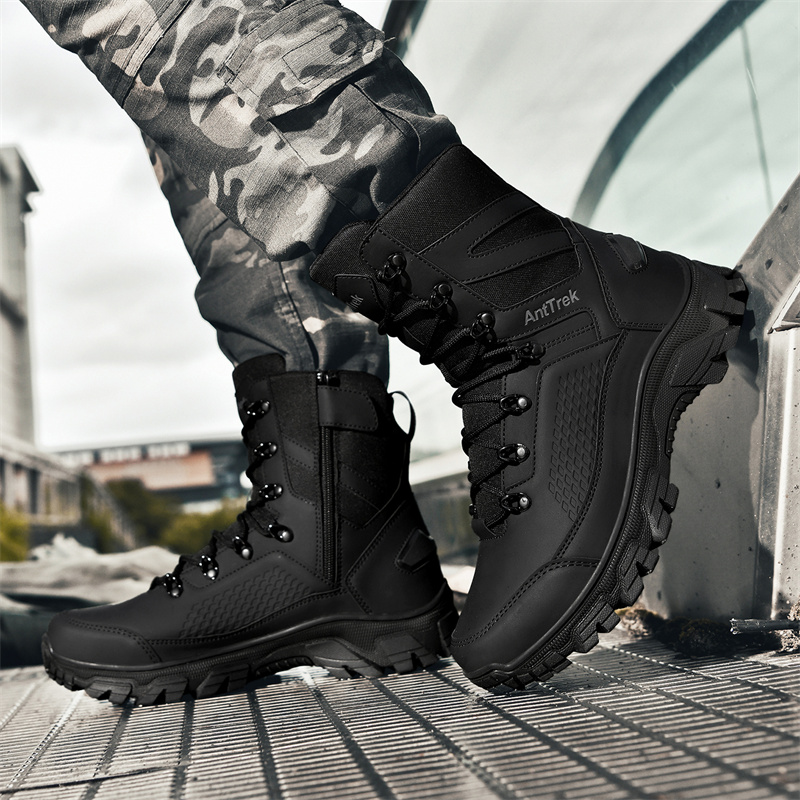 Leather Work Flats - 2025 New Tactical Boots Men Boots