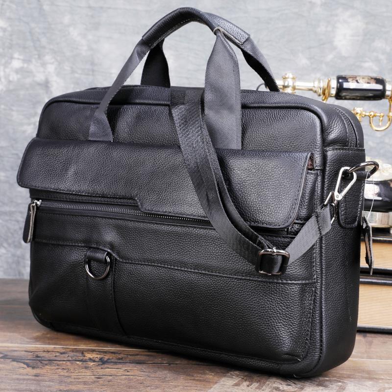 Leatherwork Bag - Large Men's Genuine Leather Handbag for