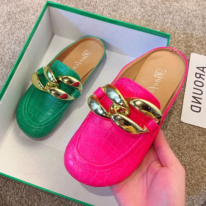 Leather Work Flats - Fashion Women Slippers Plus Size Gold