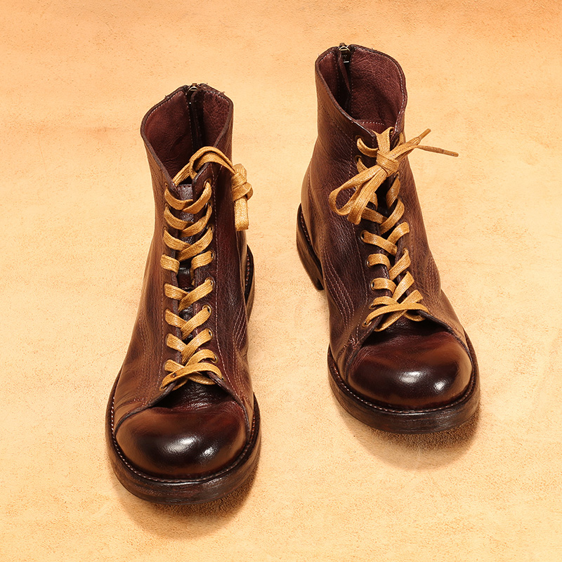 Men's High-top Goodyear-welted - Leather Work Flats 评论和价格