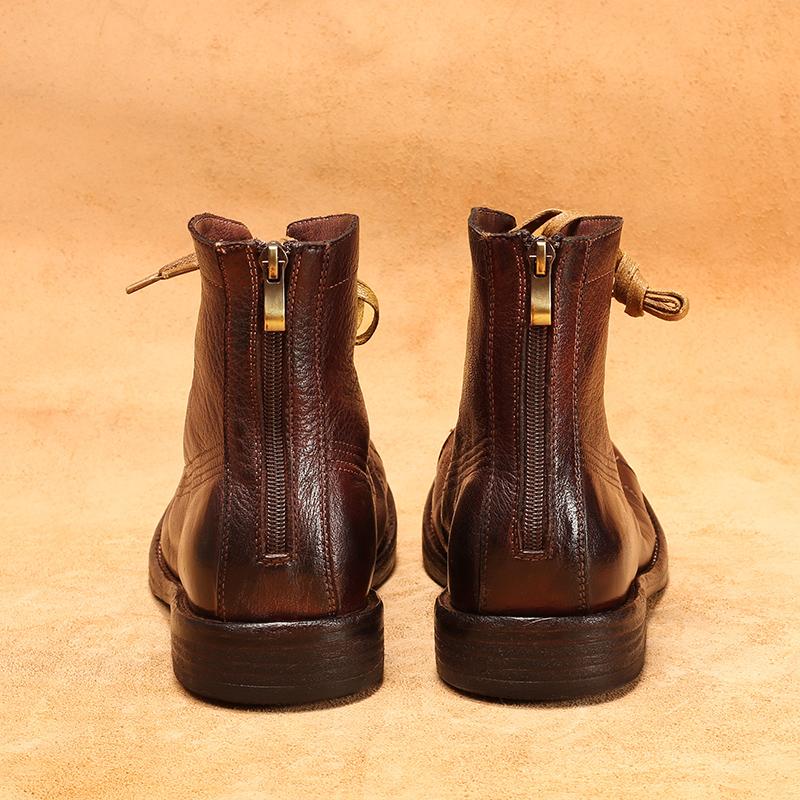 Men's High-top Goodyear-welted - Leather Work Flats 评论和价格