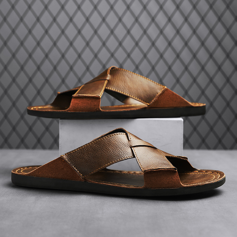 Fashion Genuine Leather Men Sl - Leather Work Flats 评论和价格