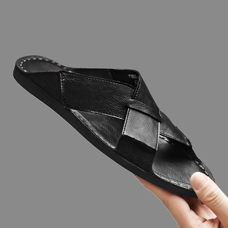 Fashion Genuine Leather Men Sl - Leather Work Flats 评论和价格