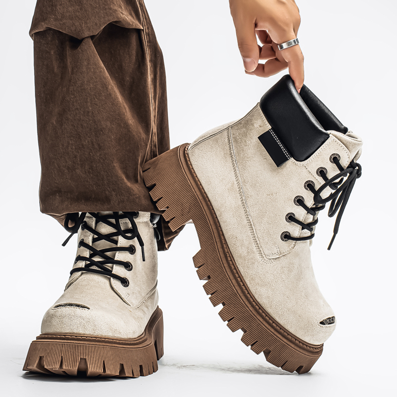 Classic High Top Boots Outdoor - Leather Work Flats 评论和价格