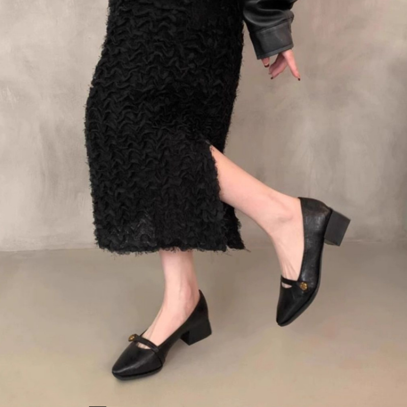 French Vintage Chunky Heel Mar - Leatherwork In French 评论和价格