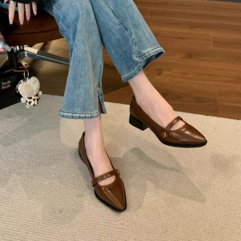 French Vintage Chunky Heel Mar - Leatherwork In French 评论和价格