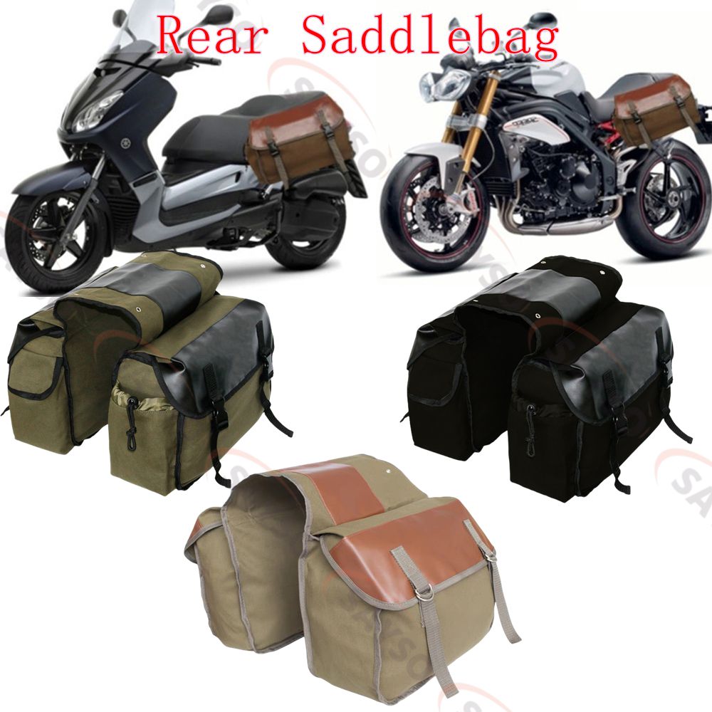 Canvas Leather Rear Saddlebag  - Leatherwork Bag 评论和价格