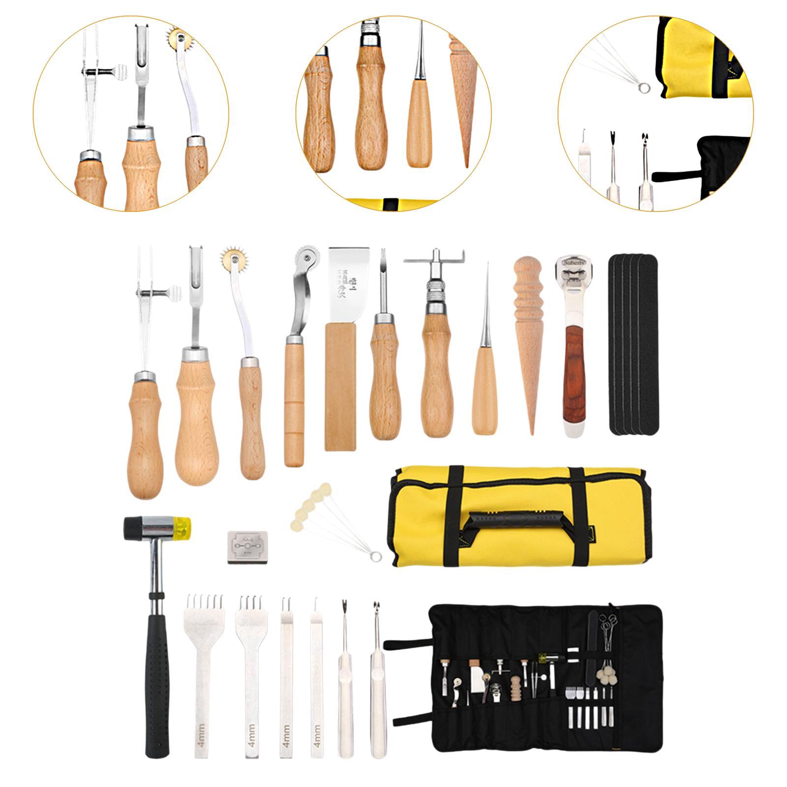 29 Pieces PU Leather Working K - Leatherwork Beginner Tools 评论和价格