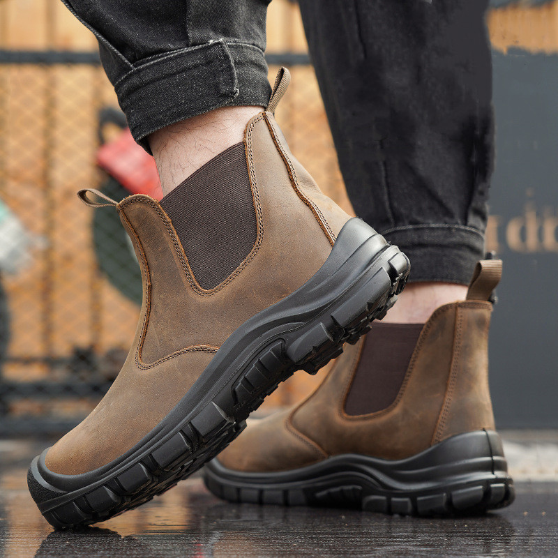 large size men's fashion steel - Leather Work Flats 评论和价格