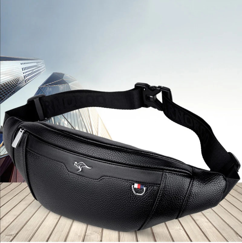 Business Leather Waist Bag Mul - Leatherwork Bag 评论和价格
