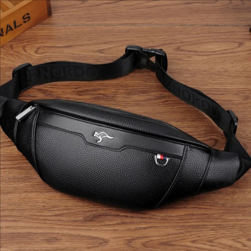 Business Leather Waist Bag Mul - Leatherwork Bag 评论和价格