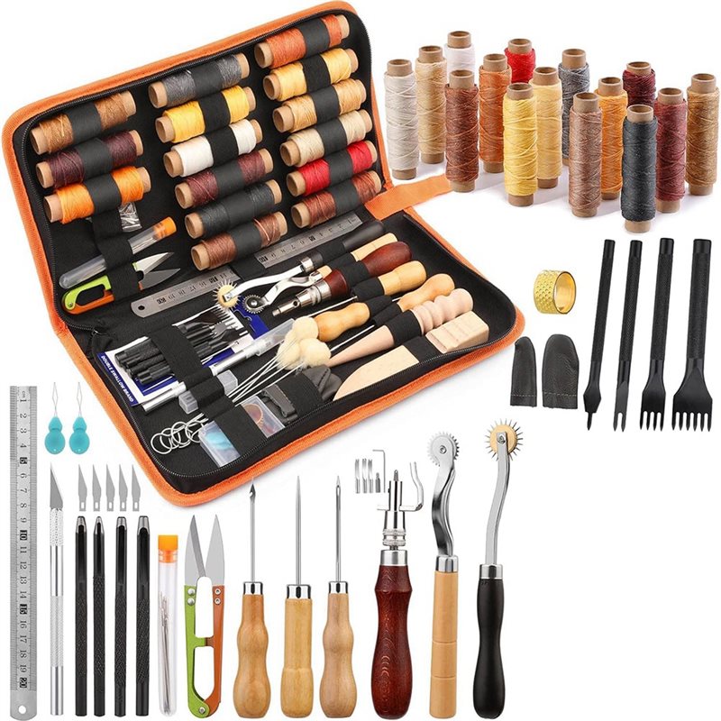 AB08-Leather Working Tools Kit - Leatherwork Beginner Tools 评论和价格