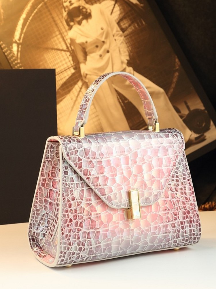 Elegant Women Colorful Crocodi - Leather Work Handbags For Women 评论和价格