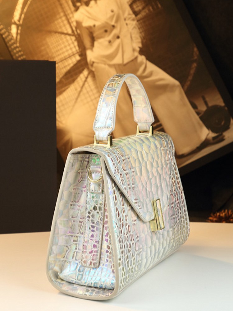 Elegant Women Colorful Crocodi - Leather Work Handbags For Women 评论和价格
