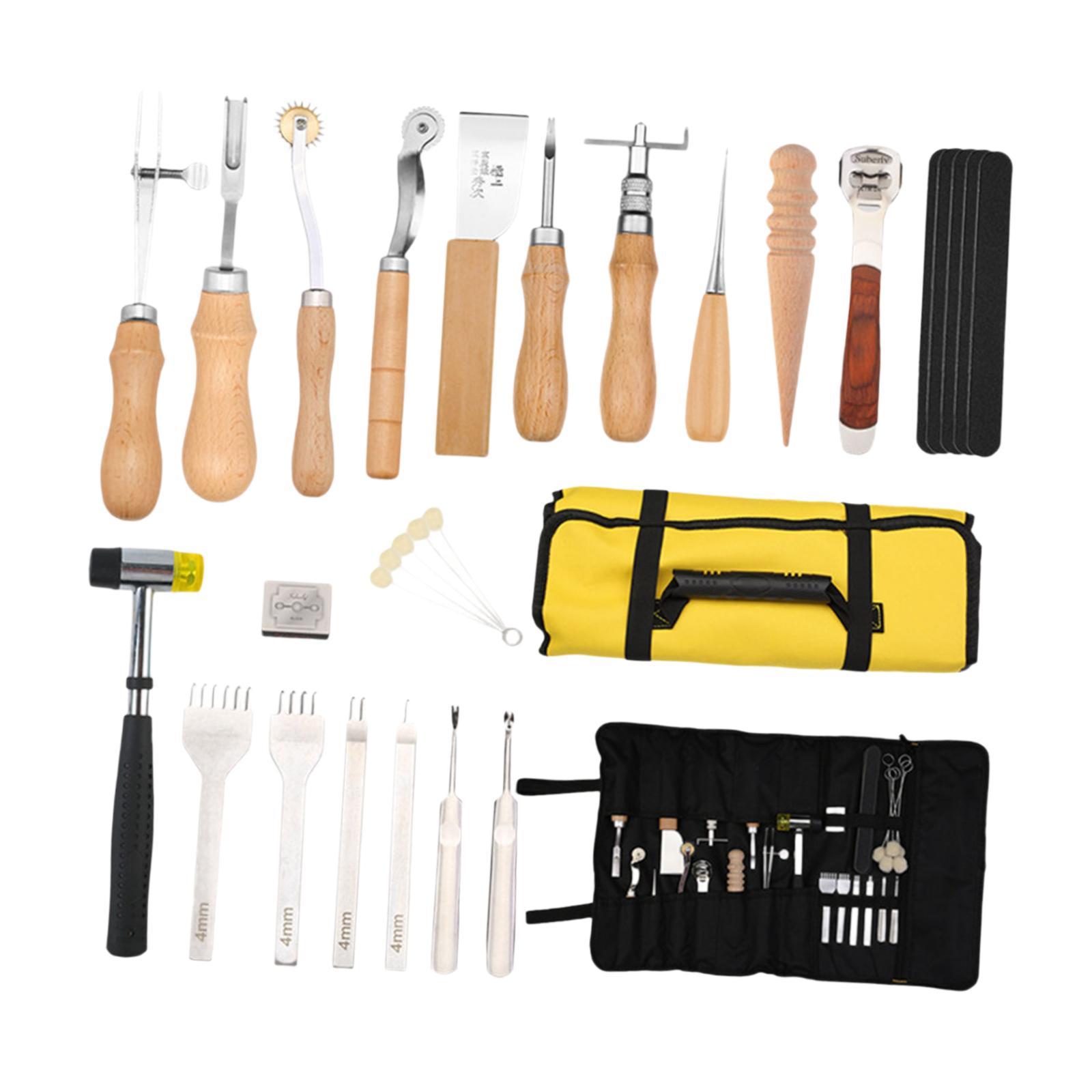 29x PU Leather Working Kit Equ - Leatherwork Beginner Tools 评论和价格