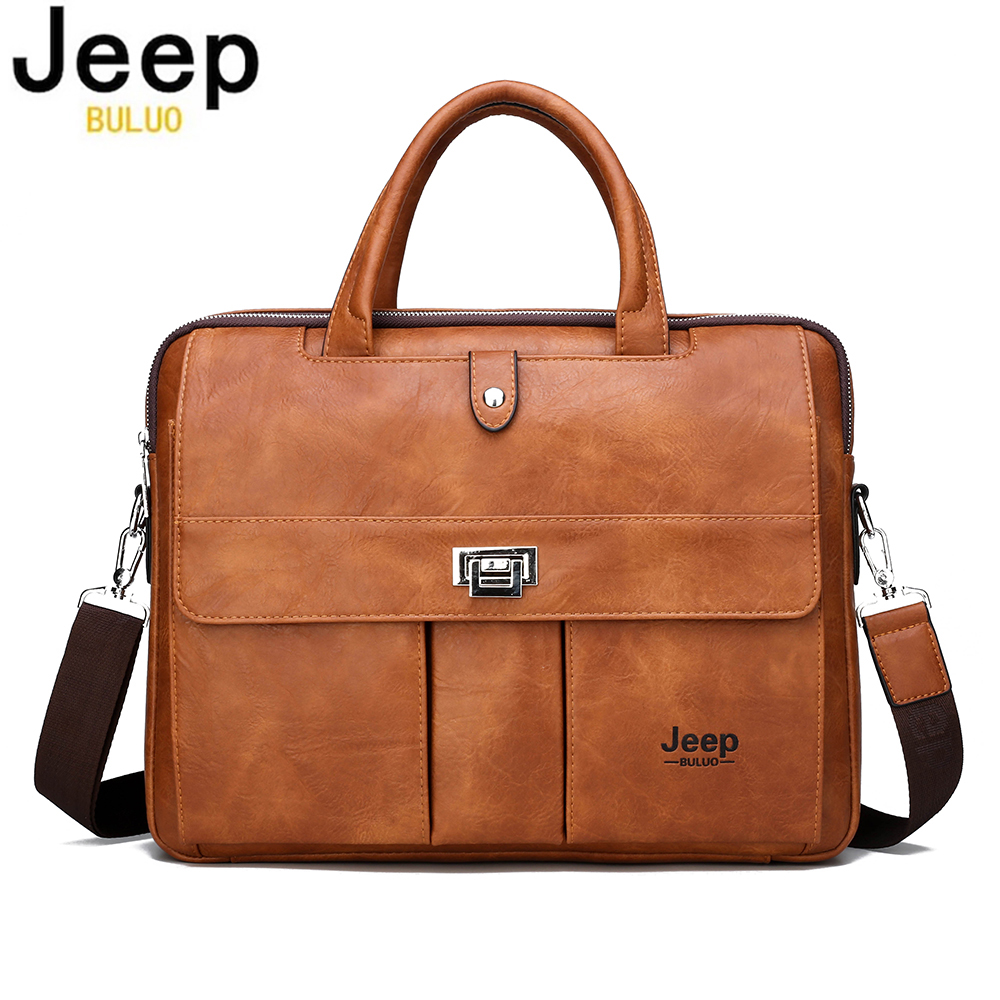 Jeep Buluo Men's Leather Brief - Leatherwork Bag 评论和价格