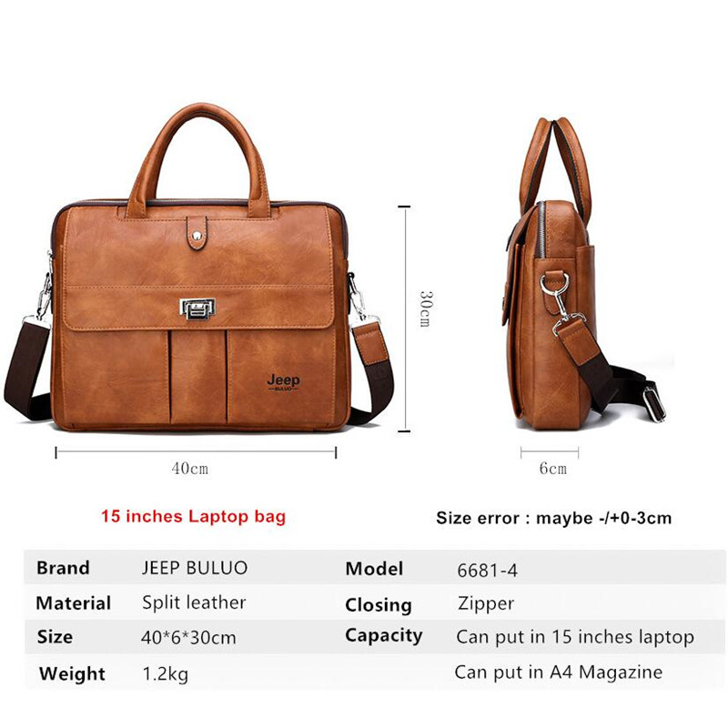 Jeep Buluo Men's Leather Brief - Leatherwork Bag 评论和价格