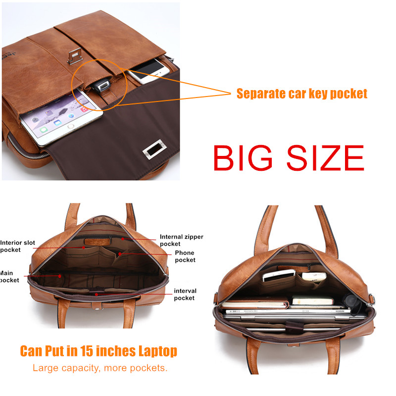 Jeep Buluo Men's Leather Brief - Leatherwork Bag 评论和价格