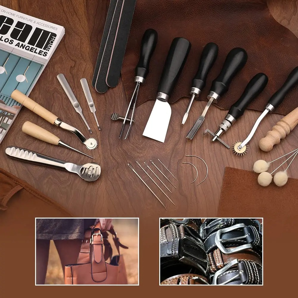 Fenrry 37Pcs Leather Work Tool - Leatherwork Beginner Tools 评论和价格