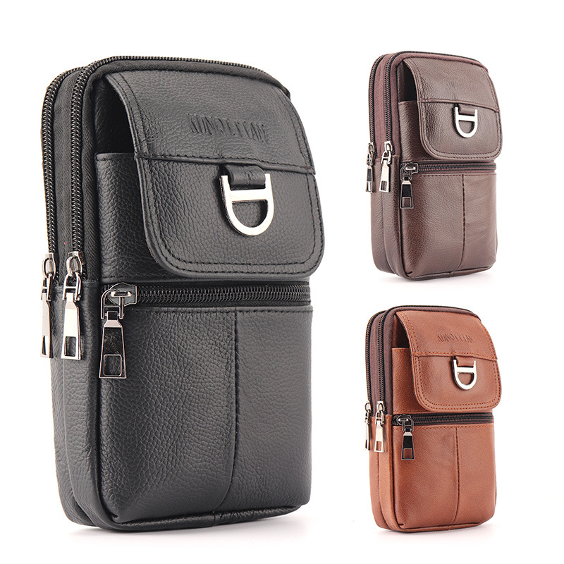 Men's Leather Waist Bag - Larg - Leatherwork Bag 评论和价格