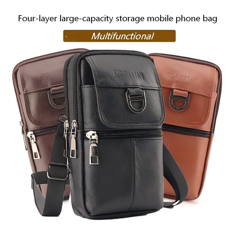 Men's Leather Waist Bag - Larg - Leatherwork Bag 评论和价格