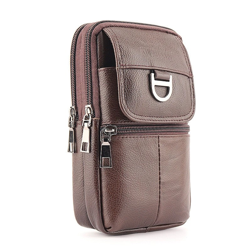 Men's Leather Waist Bag - Larg - Leatherwork Bag 评论和价格