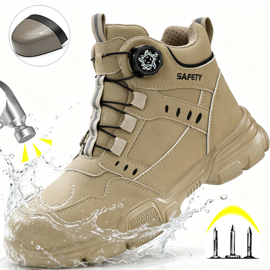 Water Repellent Leather Safety - Leather Work Flats 评论和价格