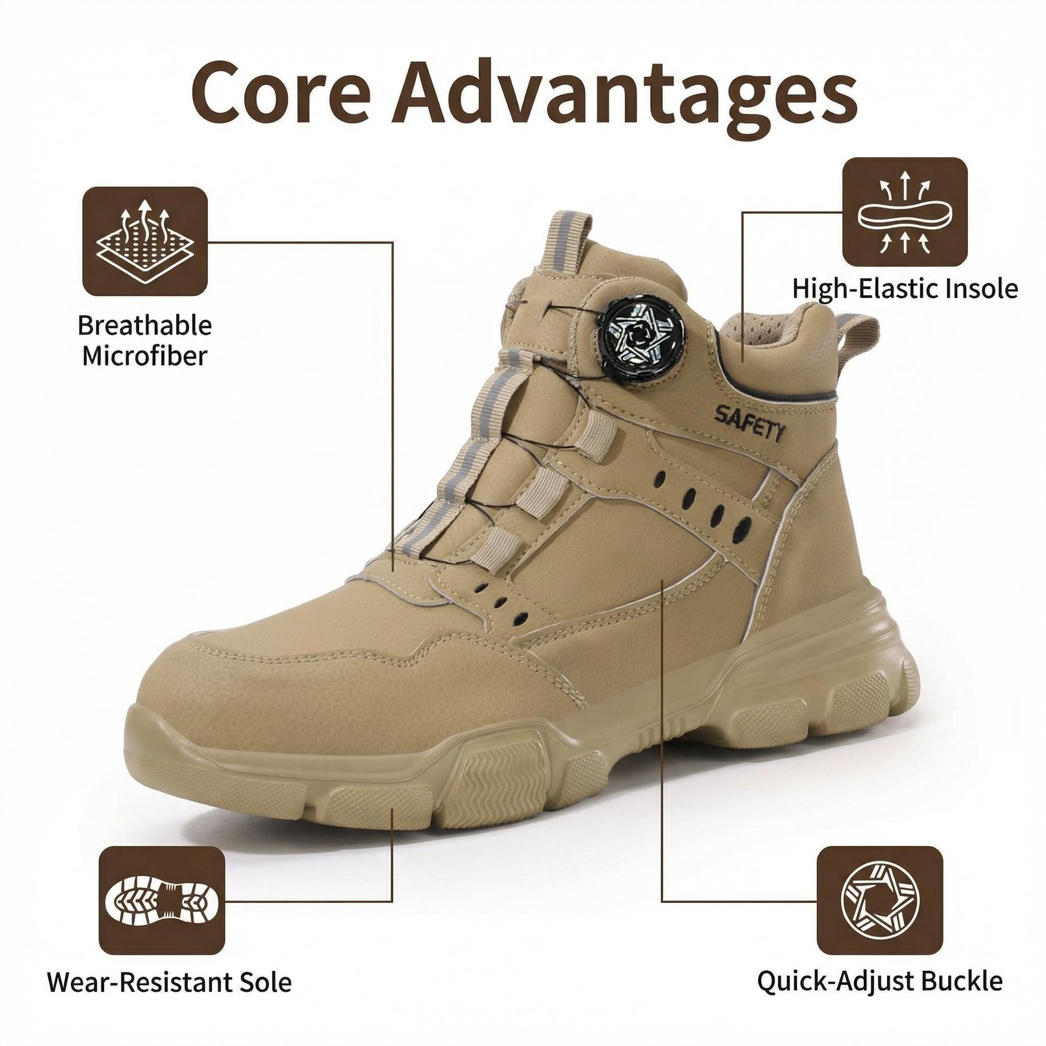 Water Repellent Leather Safety - Leather Work Flats 评论和价格
